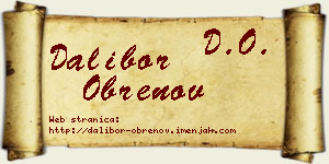 Dalibor Obrenov vizit kartica